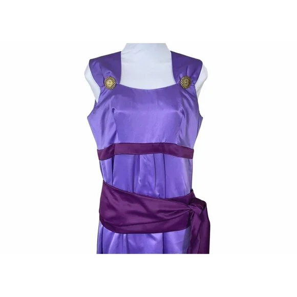 Handmade Purple Satin Hercules Megara Costume Cosplay Sleeveless Dress S/M - Picture 2 of 4